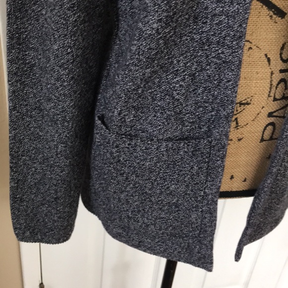 COS Long heathered navy linen cotton Cardigan S - Picture 2 of 9